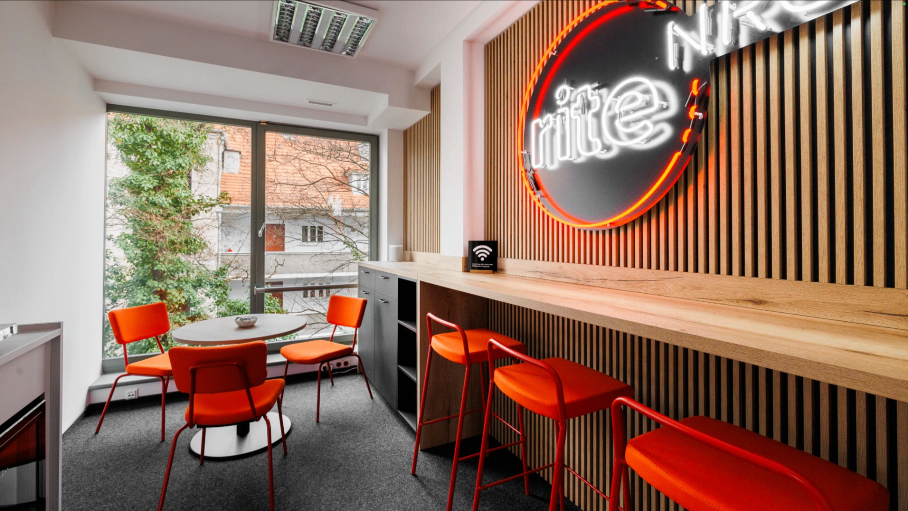 The RITE NRG office lounge where client sessions and design reviews happen